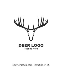 Deer logo, deer antlers logo vector