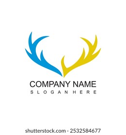 Logotipo de ciervo, insignia, Plantilla de diseño de etiqueta. Ilustración vectorial de diseño de logotipo de cabeza de ciervo