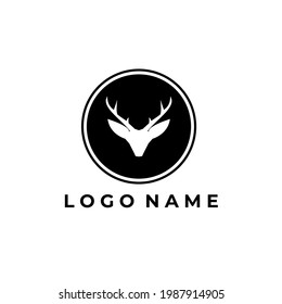 Deer logo badge vector illustration design