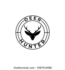 Deer logo badge vector illustration design