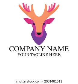 deer logo and badge. vintage concept design