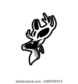 Logo de ciervos vectores en blanco y negro - sencillo y elegante.