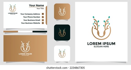 deer logo and branding card