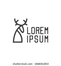 DEER LOGO CONCEPTO IDENTIDAD DE MARCA MINIMALISTA SENCILLA