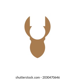 Deer logo concept vector illustration. minimal deer logo concept. can be used for animal breeding industry or adventure logo. isolated on white