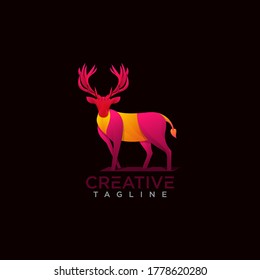 Deer logo creative design vector template