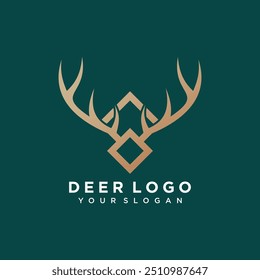 Deer logo with creative element design concept idea