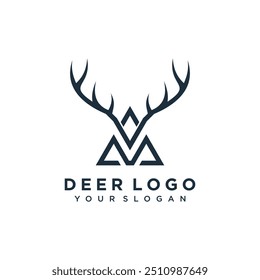 Deer logo with creative element design concept idea