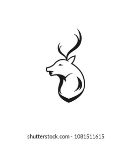 Deer Head Silhouette Deer Logo Deer Stock Vector (Royalty Free ...