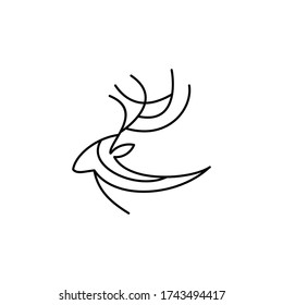 Deer Logo Design - Abstract Line Art / Monoline Logo Vector Illustration. Eps 10. 