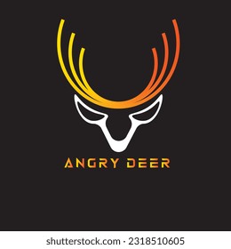 DEER LOGO DESIGN, ANGRY DEER, LOGO, LINR ART DEER LOGO, 
