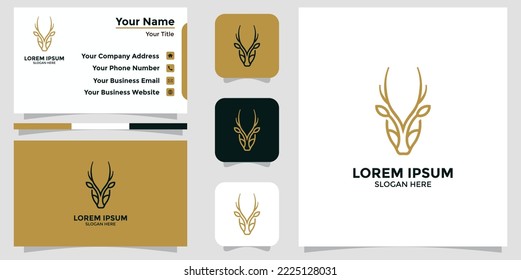 deer logo design and branding card