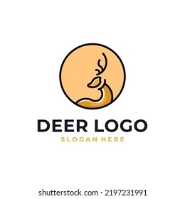 deer logo design with cicrcle badge