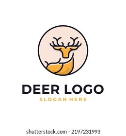 deer logo design with cicrcle badge