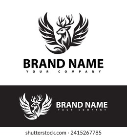 deer logo design with circle elements