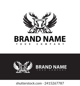 deer logo design with circle elements