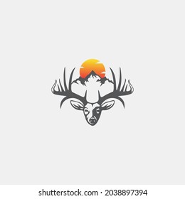 Ilustración editable del diseño del logotipo del venado 