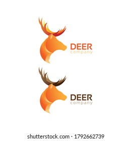 Deer logo design gradient. Head deer icon