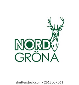 deer logo design in green gradient combination