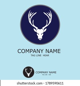 deer logo design Logo. deer icon. deer head Vector