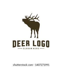 Deer Logo Design Icon Symbol. Deer Vector. Deer Silhouette