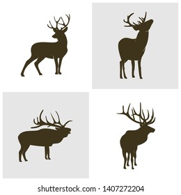 Deer Logo Design Icon Symbol. Deer Vector. Deer Silhouette