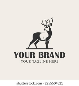 deer logo design illustration template