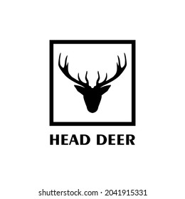 Deer Logo Design, Image, Head, Black, Wild, Animal, Vector
