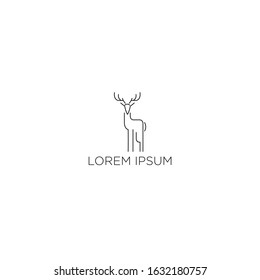 deer logo design inspiration. deer icon. deer line elegant logo icon designs vector. Linear hipster logo vector icon element