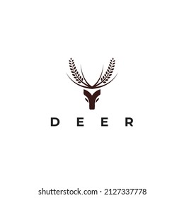 deer logo design inspiration. deer icon. deer head. animal wild deer lines art vintage logo design vector icon symbol illustration.Abstract Logo Design. Vector illustration. 