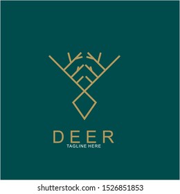 Deer logo design with modern concept. Icon deer design. vector illustration