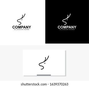 Deer logo design with modern concept. Icon deer design. vector illustration.
