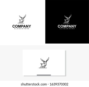 Deer logo design with modern concept. Icon deer design. vector illustration.