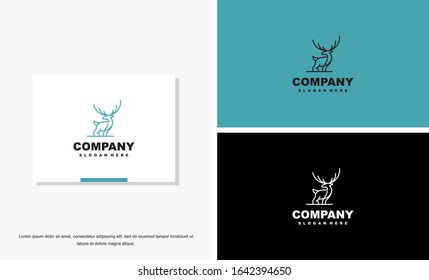 Deer logo design with modern concept.