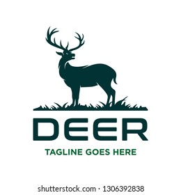 deer logo design on grass