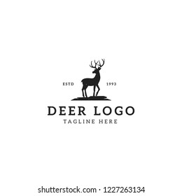 Deer logo design retro