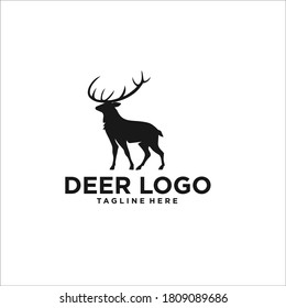 deer logo design silhouette vector