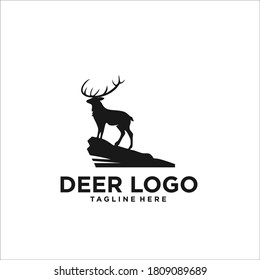 deer logo design silhouette vector