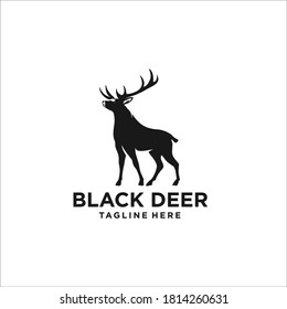 deer logo design silhouette vector