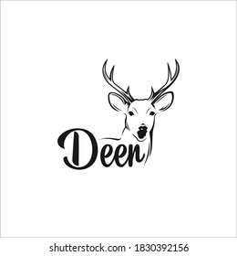 deer logo design silhouette vector