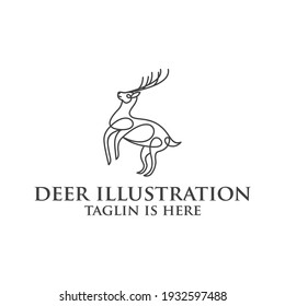 Reh Logo Design Silhouette Vektor, Best Reh Logo Design, Illustration und Logo. Ein großartiges, elegantes Reh-Stehen anmutig. Hunter Logo T-Shirt minimales Design. Hirschsymbol für Firmenlogo.