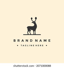 deer logo design silhouette vector