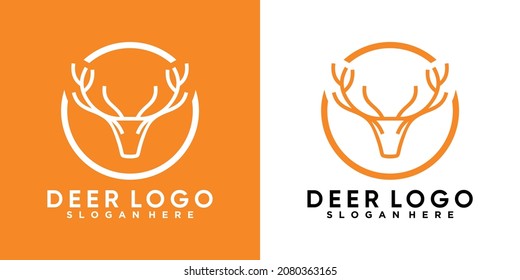 deer logo design with style and creative concept