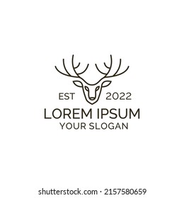 deer logo design symbol, line, vector