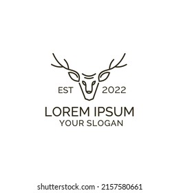 deer logo design symbol, line, vector