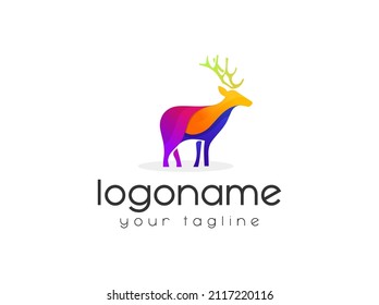 deer logo design template element