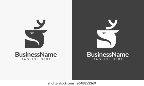Deer logo design template. Deer head logo icon