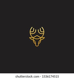 Deer Logo Design Template. Line Style, Simple, Elegant, Luxury, Modern Vector Illustration