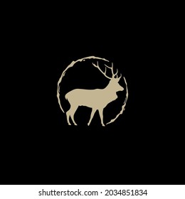 Deer logo design template. deer vector illustration.