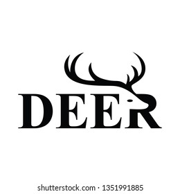 deer logo design typography